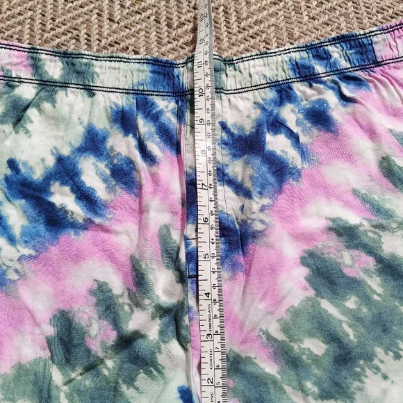 PINK Victoria's Secret Cotton Blend Pink Blue Green Tie-Dye Boxer Shorts Medium - Picture 5 of 9